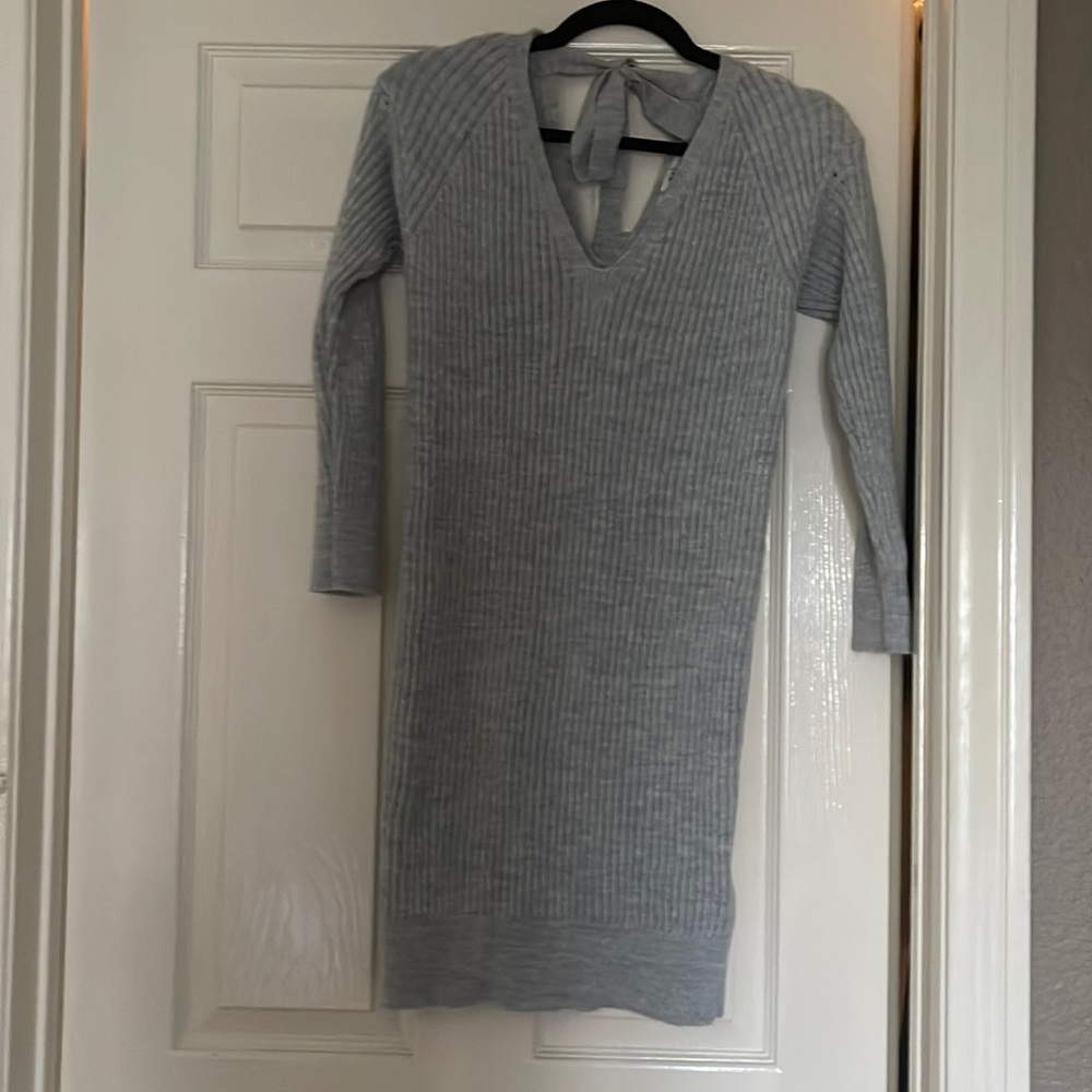 Light grey Tie back Sweater dress US 2